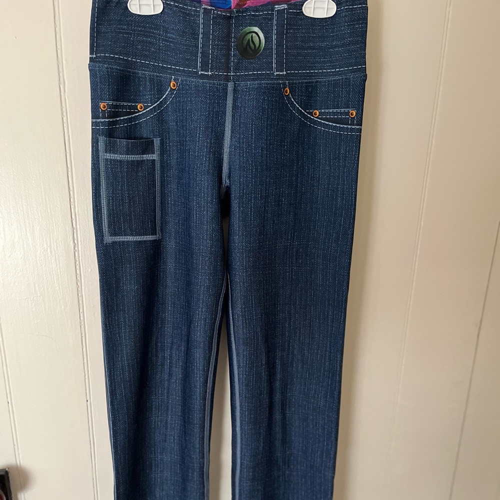 Ink n Burn faux jean straight leg pull on pants
